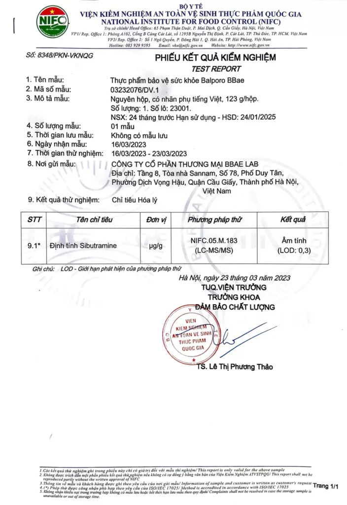 Kiểm nghiệm Sibutramine